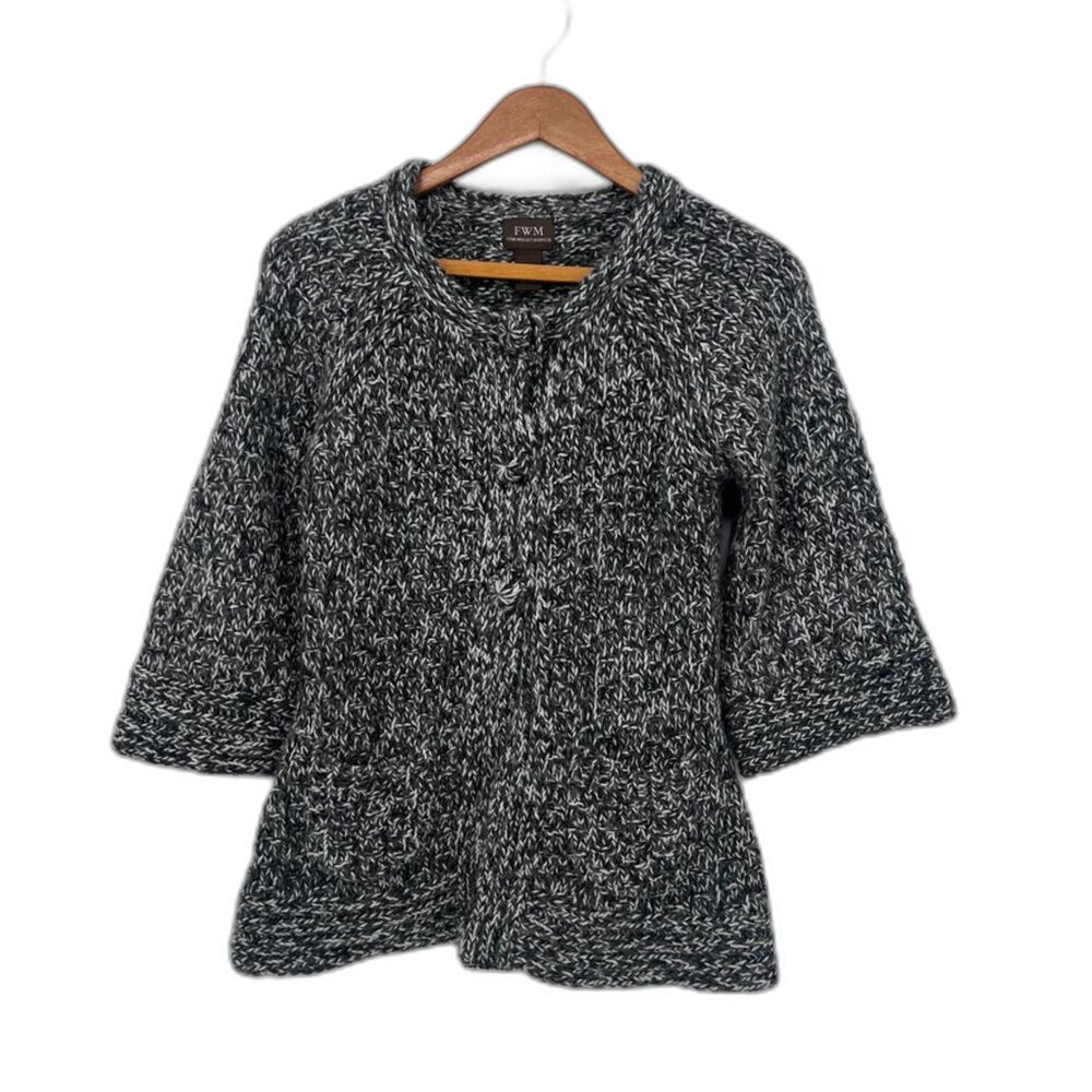 FWM Fenn Wright Manson Knit‎ Alpaca Wool Blend Button Front Sweater Sz Small